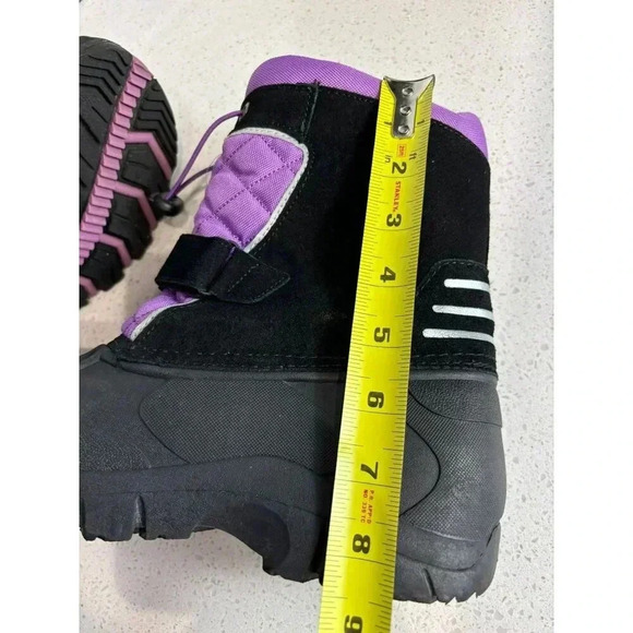 Totes Girls Juliet Water Resistant Leather Rain Snow Boots Purple Sz 4 - Picture 4 of 10